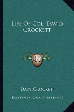 portada life of col. david crockett (en Inglés)