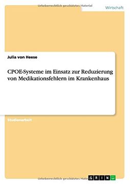 portada CPOE-Systeme im Einsatz zur Reduzierung von Medikationsfehlern im Krankenhaus (German Edition)