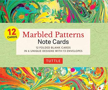 portada Marbled Patterns Note Cards - 12 Cards: 6 Designs; 12 Cards, 13 Envelopes; Card Sized 4 1 (in English)