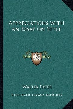 portada appreciations with an essay on style (en Inglés)