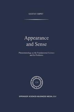portada Appearance and Sense: Phenomenology as the Fundamental Science and Its Problems (en Inglés)