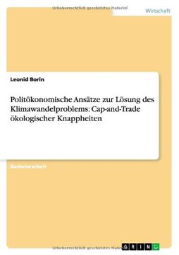 portada Politökonomische Ansätze zur Lösung des Klimawandelproblems: Cap-and-Trade ökologischer Knappheiten (German Edition)