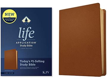 portada Kjv Life Application Study Bible, Third Edition (Red Letter, Genuine Leather, Brown) (en Inglés)