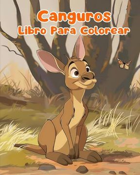 portada Libro Para Colorear de Canguros: Páginas Simples Para Colorear de Canguros Para Niños de 1 a 3 Años