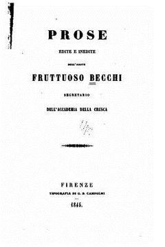 portada Prose Edite E Inedite Dell'abate Fruttuoso Becchi (in Italian)