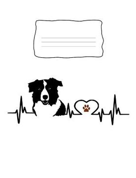 portada Composition Notebook: Border Collie Heartbeat EKG Heart Line