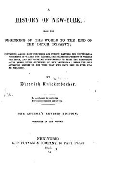 portada A History of New York, From the Beginning of the World to the End of the Dutch Dynasty