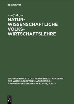 portada Naturwissenschaftliche Volkswirtschaftslehre (en Alemán)
