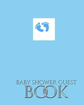 portada Baby boy Foot Prints Stylish Shower Guest Book 