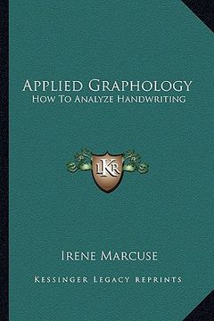 portada applied graphology: how to analyze handwriting (en Inglés)