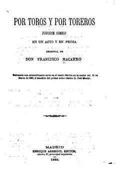 portada Por toros y por toreros, Juguete cómico en un acto y en prosa (Spanish Edition)