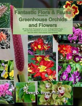 portada Big Kids Coloring Book: Fantastic Flora and Fauna: Volume Six - Greenhouse Orchids and Flowers (en Inglés)