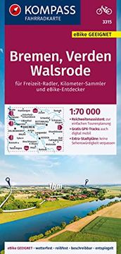 portada Kompass Fahrradkarte 3315 Bremen, Verden, Walsrode 1: 70. 000 (en Alemán)
