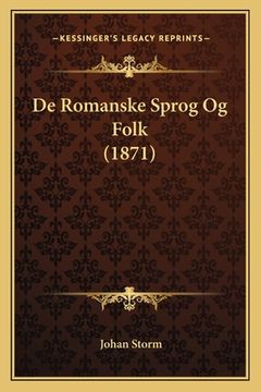 portada De Romanske Sprog Og Folk (1871) (en Noruego)