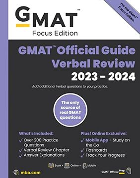 portada Gmat Official Guide Verbal Review 2023-2024, Focus Edition: Includes Book + Online Question Bank + Digital Flashcards + Mobile app (in English)