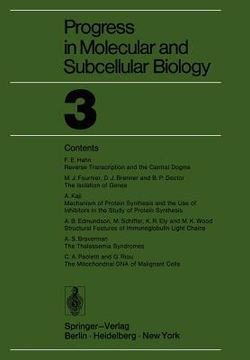 portada progress in molecular and subcellular biology 3 (en Inglés)