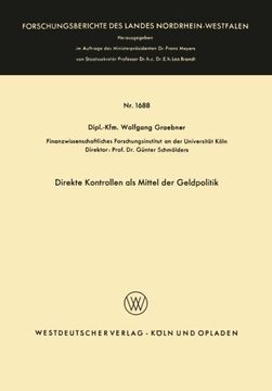 portada Direkte Kontrollen als Mittel der Geldpolitik (Forschungsberichte des Landes Nordrhein-Westfalen) (German Edition)