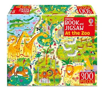 portada Usborne Book and Jigsaw at the zoo