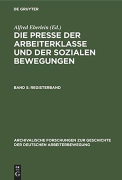portada Registerband (Archivalische Forschungen zur Geschichte der Deutschen Arbeiterbewegung) (German Edition) (en Alemán)