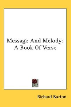 portada message and melody: a book of verse (in English)