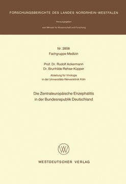 portada Die Zentraleuropäische Enzephalitis in der Bundesrepublik Deutschland (en Alemán)