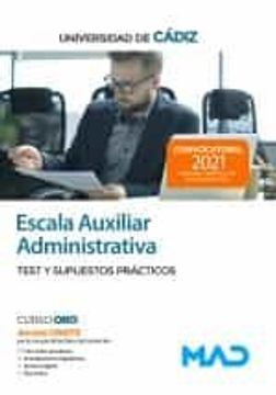 portada Escala Auxiliar Administrativa de la Universidad de Cádiz. Test y Supuestos Prácticos