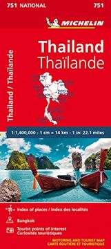 portada Mapa National Tailandia: 751 (Mapas National Michelin) (en Inglés)