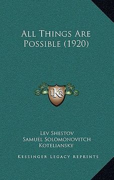 portada all things are possible (1920) (in English)