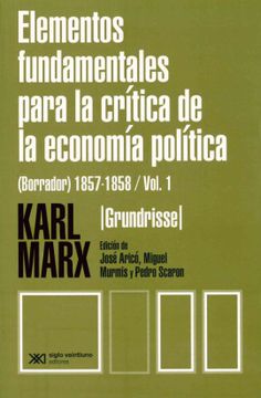 portada Elementos Fundamentales Para la Crítica de la Economía Política. (Borrador)  1857-1858