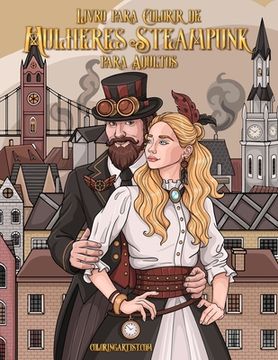 portada Livro para Colorir de Mulheres Steampunk para Adultos (en Portugués)