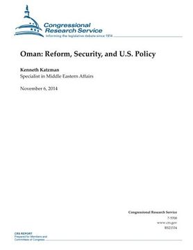 portada Oman: Reform, Security, and U.S. Policy (CRS Reports)