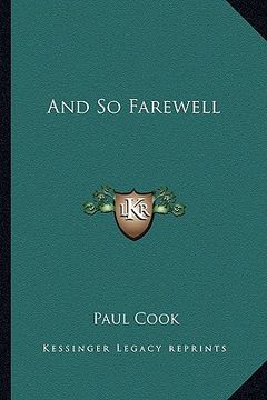 portada and so farewell (en Inglés)