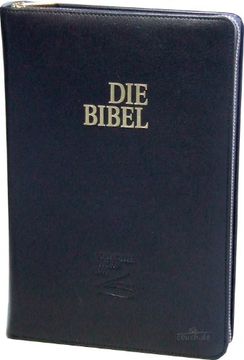 portada Schlachter 2000 Bibel - Taschenausgabe (Softcover, Schwarz, Goldschnitt, Reißverschluss) (en Alemán)
