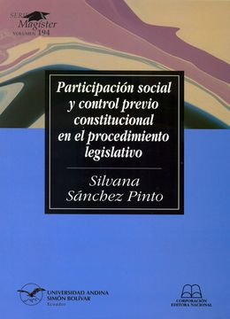 portada Participación social y control previo constitucional en el procedimiento legislativo