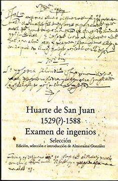 portada Huarte de san Juan 1529(? )-1588. Examen de Ingenios