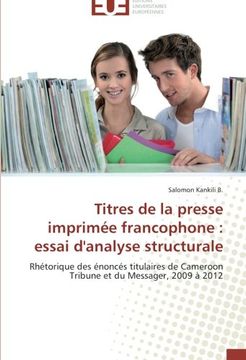 portada Titres de la presse imprimée francophone: essai d'analyse structurale