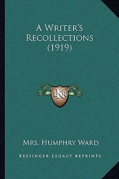portada a writer's recollections (1919) (in English)