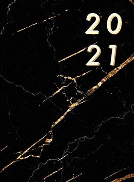 Agenda Vertical 2021: Tapa Dura, Agenda Semanal 2021, Agenda en Español, Semana Vista, Agenda de 12 Meses, Mármol Negro
