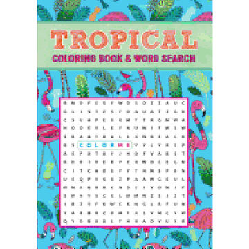 portada Tropical Coloring Book & Word Search 