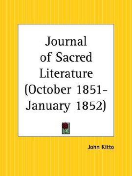 portada journal of sacred literature, october 1851 to january 1852 (en Inglés)