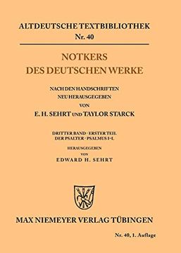 portada Notkers des Deutschen Werke: 3-1 (Altdeutsche Textbibliothek) 