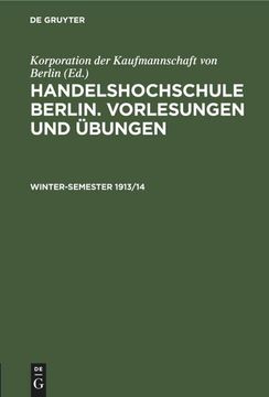 portada Winter-Semester 1913/14 (en Alemán)