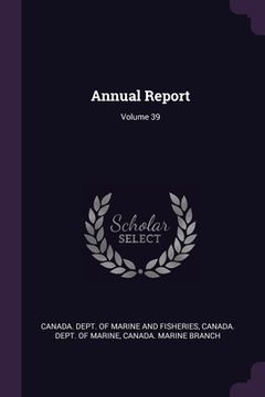 portada Annual Report; Volume 39