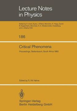 portada critical phenomena: proceedings of the summer school held at the university of stellenbosch, south africa, january 18-29, 1982 (en Inglés)