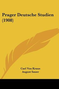 portada prager deutsche studien (1908) (en Inglés)
