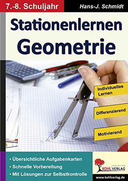 portada Stationenlernen Geometrie: Übersichtliche Aufgabenkarten für das 7.-8. Schuljahr (en Alemán)