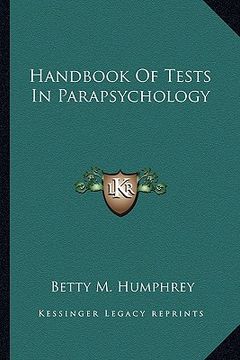 portada handbook of tests in parapsychology