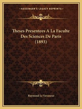 portada Theses Presentees A La Faculte Des Sciences De Paris (1893) (en Italiano)