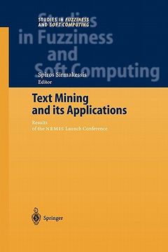 portada text mining and its applications: results of the nemis launch conference (en Inglés)