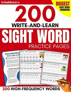 portada 200 Write-And-Learn Sight Word Practice Pages: Learn the top 200 High-Frequency Words Essential to Reading and Writing Success (Sight Word Books) (en Inglés)